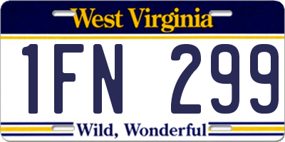 WV license plate 1FN299