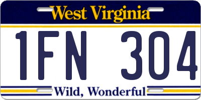 WV license plate 1FN304