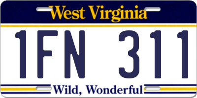 WV license plate 1FN311