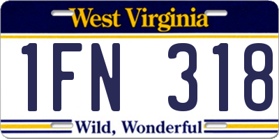 WV license plate 1FN318