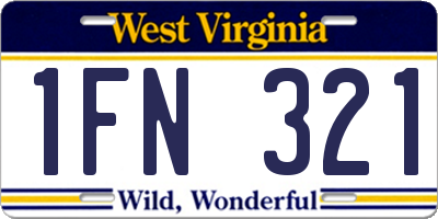 WV license plate 1FN321