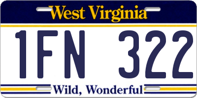 WV license plate 1FN322