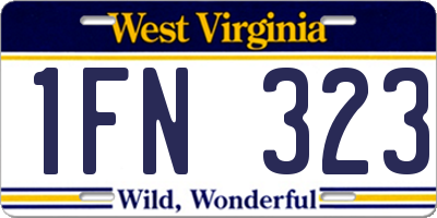 WV license plate 1FN323