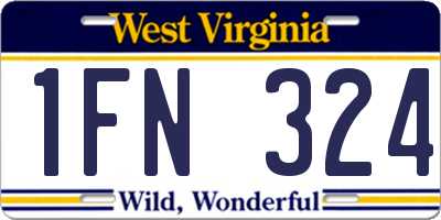 WV license plate 1FN324