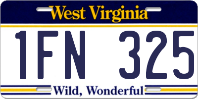 WV license plate 1FN325