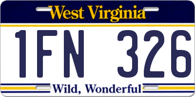 WV license plate 1FN326