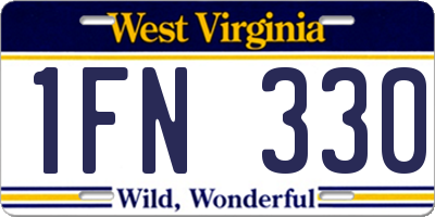 WV license plate 1FN330