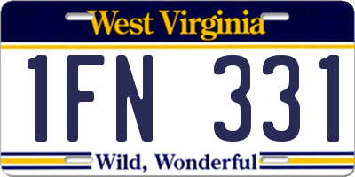 WV license plate 1FN331
