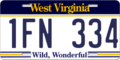 WV license plate 1FN334