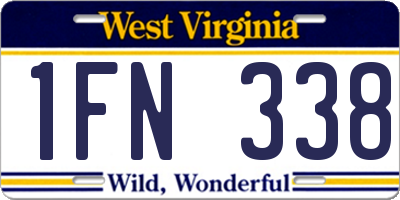 WV license plate 1FN338