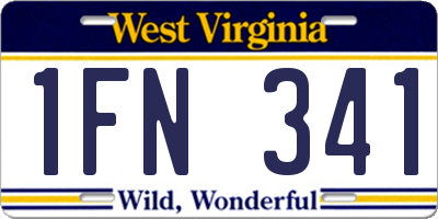 WV license plate 1FN341