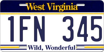 WV license plate 1FN345