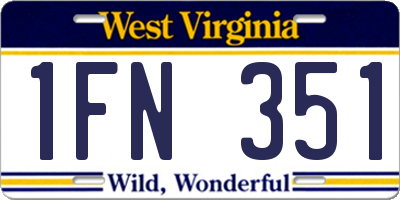WV license plate 1FN351
