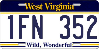 WV license plate 1FN352