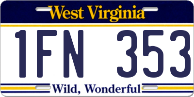 WV license plate 1FN353