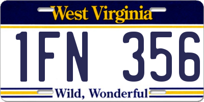 WV license plate 1FN356