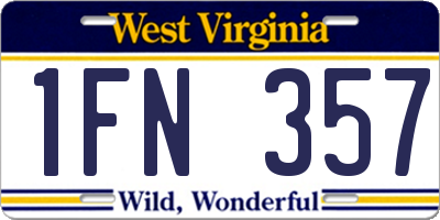 WV license plate 1FN357