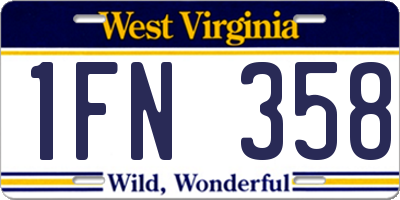 WV license plate 1FN358