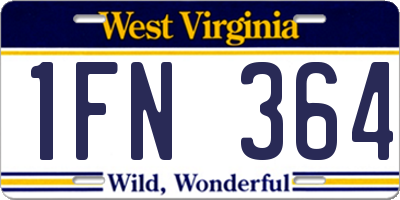 WV license plate 1FN364