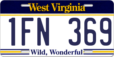 WV license plate 1FN369