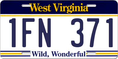 WV license plate 1FN371