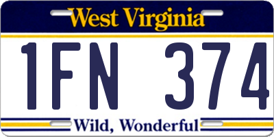 WV license plate 1FN374
