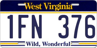 WV license plate 1FN376