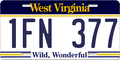 WV license plate 1FN377