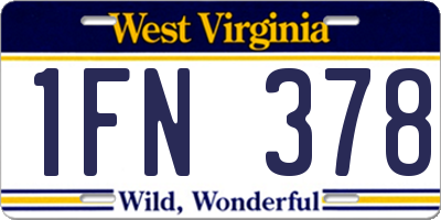 WV license plate 1FN378