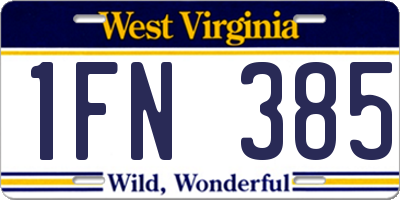 WV license plate 1FN385