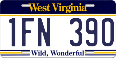 WV license plate 1FN390
