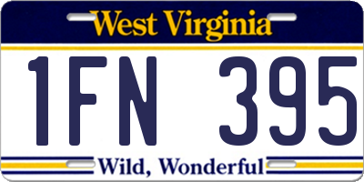 WV license plate 1FN395