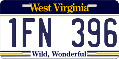 WV license plate 1FN396
