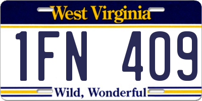 WV license plate 1FN409
