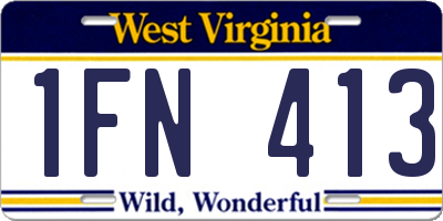 WV license plate 1FN413