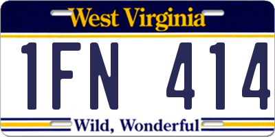 WV license plate 1FN414
