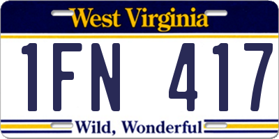 WV license plate 1FN417