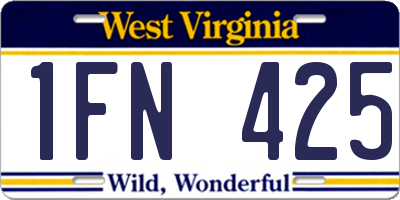 WV license plate 1FN425