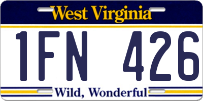 WV license plate 1FN426