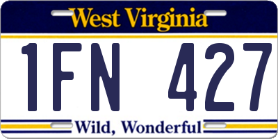 WV license plate 1FN427