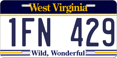 WV license plate 1FN429