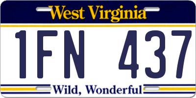 WV license plate 1FN437
