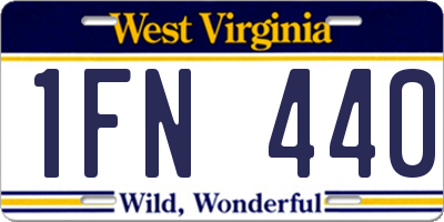 WV license plate 1FN440