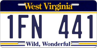 WV license plate 1FN441