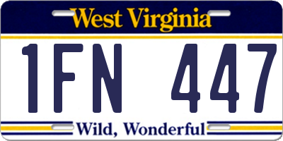 WV license plate 1FN447