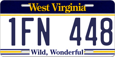 WV license plate 1FN448
