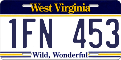 WV license plate 1FN453
