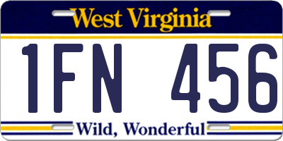 WV license plate 1FN456