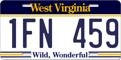 WV license plate 1FN459