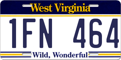 WV license plate 1FN464